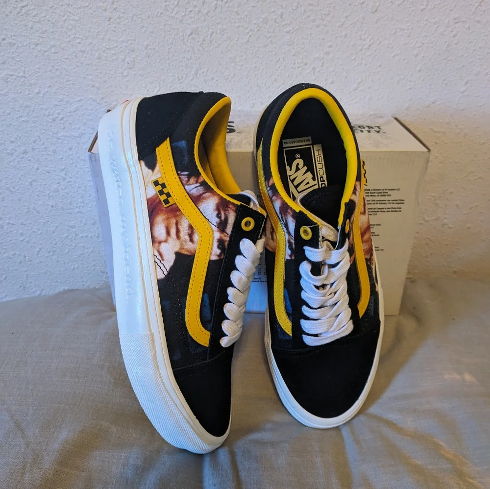 Vans Old Skool Bruce Lee Men Yellow and Black VNOA5FCBY23 ( 0124 ) 082024 - Picture 9 of 11